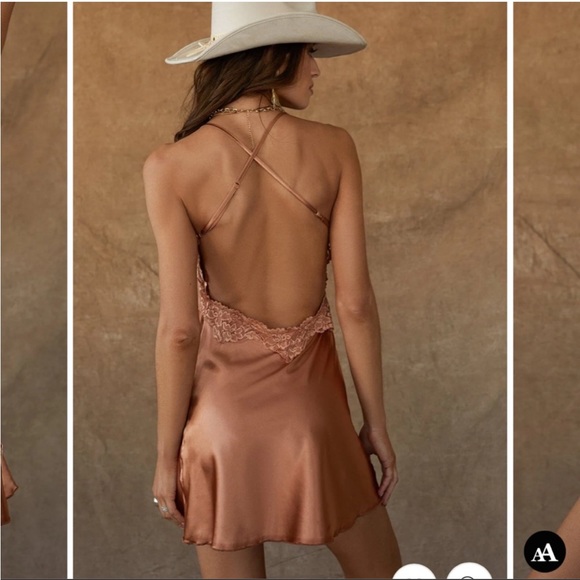 ✨ 12th Tribe | Wynona Copper Slip Dress✨ - Picture 2 of 5
